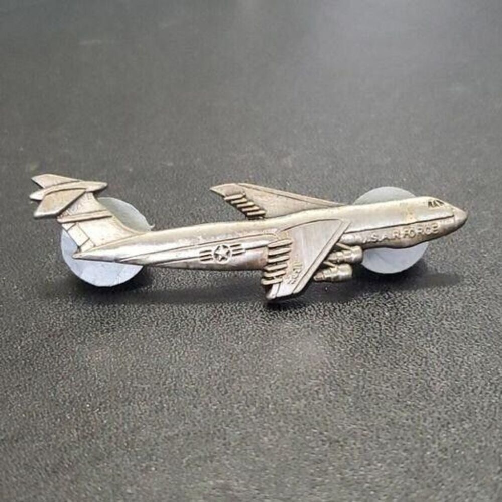 *Sale* Silver tone jet airplane brooch air force